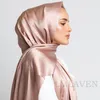 Sarongs Shimum Shimmer Silk Satin Hijab Scarf Women Luxury Media Velio Musulmano Scialle Scialle Scialle di donne Tippet 230605