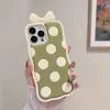 free DHL wholesale 3D Green Round Dot Silicone Phone Case For iPhone 14 Pro Max 11 12 13 Pro Max X XS Max XR 7 8 Plus Cartoon Soft Cover