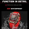 New Lige Men Watches Top Brand Luxury Hollow Square Sport Watch for Fashion Silicone Strap Waterproof Quartz Wristwatch 230605