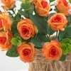 Fiori decorativi 11 teste Bouquet di rose di eucalipto fai-da-te Bouquet di fiori artificiali Tavolo per feste di nozze Simulazione finta Pianta in camera Decorazioni per la casa
