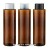 Aufbewahrungsflaschen Schönheitsmission 24 Teile/los 250 ml Braune Schraubverschlussflasche Leerer Kunststoff-Kosmetiklotionsbehälter mit Doppelschichtabdeckung