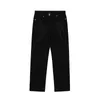 Mens Jeans Four Seasons Y2K Emo Men Fashion Black Street broderi Lågklippta raka byxor Hip Hop -kläder 230606