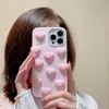 Vente en gros gratuit DHL 3D mignon coeur d'amour en silicone rose pour iPhone 14 Pro Max 11 12 13 X XS Max XR 7 8 Plus dessin animé mignon couverture arrière souple