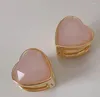 Boucles d'oreilles corée 2023 pierres précieuses colorées rétro amour métal femmes Simple en forme de coeur Romance bonbons mode bijoux
