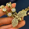 Дизайнерские пчелиные ожерелья ювелирные изделия для женщин винтажные медные хрустальные колье с серьгами браслеты женские ювелирные украшения