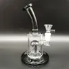7 "Trans Black Jelly Fish Filter Clear Heady Bong Glass Water Pipe Bong Turbine Percolator Cyclone Bongs With Round 14mm Bowl Plus Perc Dab Rig