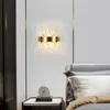 Lampka ścienna luksusowe kryształowe światła złota żarówki LED oprawy do sypialni salon wewnętrzny