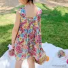 Girl's Dresses Baby Girls Beach Summer Flowers Front and Back Double-Sided Charm Vestido Princess Dress New Fashion Children's Clothing R230607