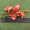 Dekorativa blommor 4 Blommhuvuden på stam av längd: 18 cm/orkidee 10st orkidéer Artificial Silk Orchid för DIY Bouquet Decoration Home