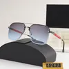 Luxe metalen frameloze klassieke zonnebril met geslepen rand Designerbril Pilotzonnebril
