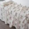 Blankets Swaddling Receiving Blanket Cartoon Printing Cotton Cute Rabbit Printed Baby Sleeping Quilt Bath Towel Daily Use 230606