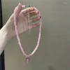 Anhänger Halsketten Y2k Schmuck Rosa Perle Pfirsich Herz Halskette Für Frauen Mode Vintage Harajuku Niedlichen Charme 90er Jahre Ästhetische Geschenke