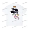 Xinxinbuy Men Designer Tee T Shirt 23SS Graffiti Back Duck Wzór z krótkim rękawem Bawełniane kobiety białe czarne xs-xl