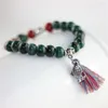 Bracelets porte-bonheur ISINYEE Ethnique Cloisonné Poisson Gland Perles Pour Femmes À La Main En Céramique Tibétain Argent Style Chinois Bracelet Délicat