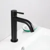 Bathroom Sink Faucets Black Faucet Counter Single Cold Water Tap Stainless Steel Basin Hole Tapware