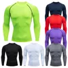 Heren T-shirts Rashguard Gym T-shirt Heren Bodybuilding Sneldrogend Fitness Compressieshirt Hardlopen Workout Heren Sport Eerste laag Sportkleding 230607