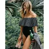 Swim Wear 2023 Sexy Off the Shoulder Solid Swimwear Women Swimsuit Female Bathing Suit Ruffle Monokini XL 230605