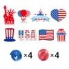 8 PCS/Set National Day Patriotic Shooting Stars Hangings Swirl Decorations 4th of July Presidents Day Party Decor XBJK2306