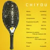 Теннисные ракетки Hoowan Chiyou 24k Beach Tennis Racket Carbon Fiber с 20 -миллиметровой карбоной рамой тонкое сбалансированное оружие для продвинутого игрока 230606