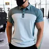 Męskie koszulki męskie mody sportowy T-shirt gimnastyczna bluza fitness krótki rękaw szczupłowy top swobodny biznes koszulka golfowa trening golfowy plus size 230607