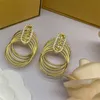 Golden Lock Dangle Earrings Women Designer Luxury Jewelry Rings Pendants Ear Studs Ladies Circular Hoops Earring with Diamond Brass Rings