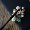 Hair Clips Retro Flower Tassel Hairpin Hanfu Wooden Stick Ancient Style Ornament Girl Headdress Bride Jewelry Wedding Accessories