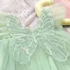 Flickans klänningar prinsessa flickor mode sommarresa gasväv kostymer tillbaka fjärilskläder för barn strand fairy girl klänning