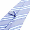 Papillon Cravatte alla moda Classico scozzese a righe da uomo Blu navy Matrimonio Jacquard Tessuto di seta Uomo Cravatta solida Collo a pois