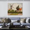 Moulin à vent à Knokke Belgique fait à la main Camille Pissarro peinture paysage impressionniste toile Art pour décor d'entrée