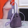 Evening Bags Summer Shiny Crystal Bucket Bag Exquisite Cute Ladies Coin Purse Fashion Shoulder Crossbody Send Two Straps