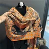 Cachecóis Cachecol Luxo Caxemira Envoltório Cachecol Para Mulheres Quente Pashmina Fêmea Impressão de Cavalo Cobertor Design de Marca Bufanda Estolas Echarpe 2023