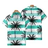 Casual herenoverhemden Kokospalm bedrukt Hawaï herenoverhemd korte mouw Cubaanse feestkleding vintage kleding streetwear