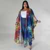 الحياكة النسائية Gotoola Summer 2023 Gentle Coat Chiffon Printed Fashion Cardigan Cardigan 3/4 Cleeve Extra