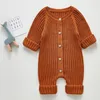 Rompers Autumn Baby Romper Knitted born Girls Boys Jumpsuit Outfit Solid Toddler Children Onesies Clothing Long Sleeve 230606