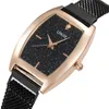 Montres-bracelets Simple Carré Femmes Montres Mode Casual Dames En Acier Inoxydable Aimant Noir Femelle Quartz Horloge Damenuhr Cadeau