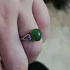 Cluster Ringen Natuurlijke Jade Groene Edelsteen Ovale Ring vrouwen Sieraden Maat Verstelbaar Legering Gift Aro De Luz Anillos Mujer