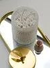 Organisation Nordic Desktop Decoration Glass Jewely Box Cotton Swab Holder Cosmetic Organizer Storage Canister Jar with Gold Lock