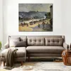 Arte em tela impressionista The Quays at Rouen Handmade Camille Pissarro Painting Landscape Artwork Modern Living Room Decor