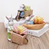 Cartone animato piccolo coniglio vaso di fiori contenitore decorazione desktop casa soggiorno camera moderna decorazione vegetale carnosa
