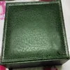 Mode Swiss Original Brand Watch Boxes Green Box and Papers For Rolex Watches Men Herrens armbandsur Bookletkort på engelska 205W