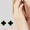 10Style Fashion Simple 4/четыре серьги Clover Stud Back Mother-Pearl Copper 18K золотосека