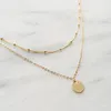 Pendant Necklaces Summer Stylish Simplicity Copper Beads Chain Metal Sequins Multilayer Necklace Women
