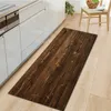 Tapis 3D Texture en bois imprimé tapis de cuisine anti-dérapant chambre salon couloir tapis doux longue bande tapis décoration de la maison R230607