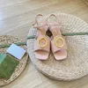Girls Summer Sandals Multicolor Flat Shoes Womens Casual Slippers Gold Hardware Buckle Low Heel Princess Sandal with Box 35-42