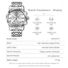 Armbandsur OPK Original Quartz Watch for Men rostfritt stål vattentätt lysande kronograf sport mode mäns klänning