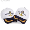 Kaptan İlk Mate Cap Kostüm Donanma Deniz Amiral Şapka Denizci Tekne Çapa Çapa Snapback Hat Ayarlanabilir L230523