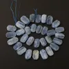 Perline circa 31 pezzi/filo, risultati di braccialetti di perline sciolte ovali di apatite blu naturale, ciondoli in pietra di fetta di lastra per la produzione fai-da-te
