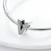 925 серебро стерлингового серебра для чар Pandora Аутентичные бусинки бусинки 26 Алфавит буквы A-Z Charms