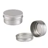 24Pcs 50g Empty Metal Aluminum Round Tin Silver Black Cosmetic Cream Jar Pot Case storing spice herb Container Screw Thread Lip GEHG