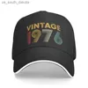 Gorra de béisbol clásica Vintage nacida en 1976 de 46 años para mujeres y hombres ajustable 46 cumpleaños regalo sombrero de papá rendimiento L230523
